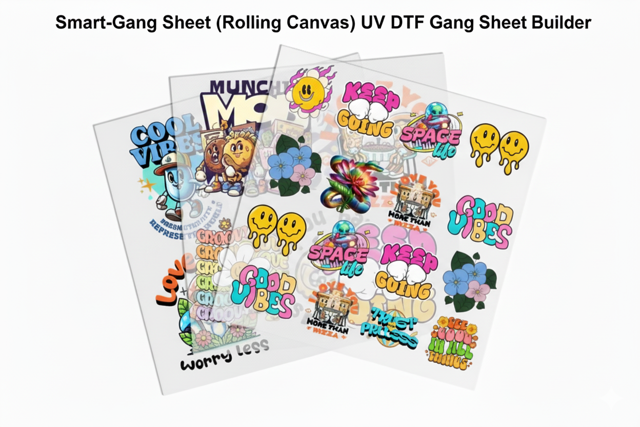 Smart-Gang Sheet (Rolling Canvas) UV DTF Gang Sheet Builder